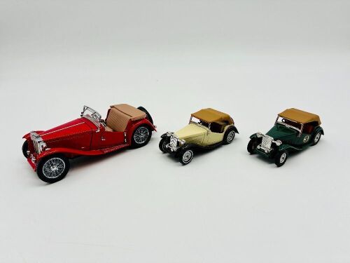 MG TC: A 1:24 scale Franklin Mint model of the TC and two Matchbox Models of Yesteryear 1:43 scale models [Location: Sydney]