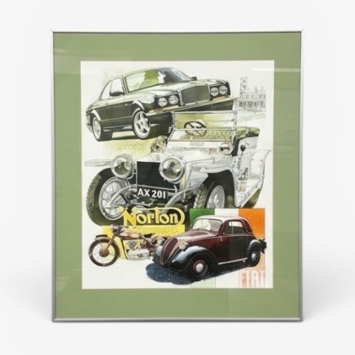 16 · FREDD BRIGGS: A decorative original mixed media (pencil/watercolour/oil) artwork of British & European makes [Location: Melbourne]