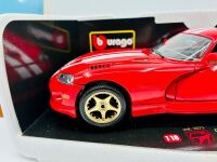 DODGE VIPER: Two Bburago models of the Viper GTS, one in 1:18 scale and the other in 1:24 scale together with a softcover book, 'Enthusiast Colour Series: Viper' by Matthew L. Stone [Location: Sydney] - 3