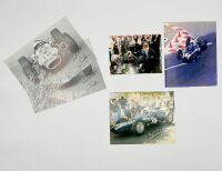 JACK BRABHAM: Five photos including two signed by Jack Brabham [Location: Sydney]