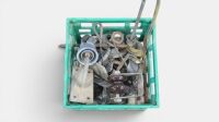 INSULATORS: A crate of various porcelain/ceramic insulators and other related equipment