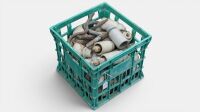 INSULATORS: A crate full of various ceramic/porcelain insulators - 2
