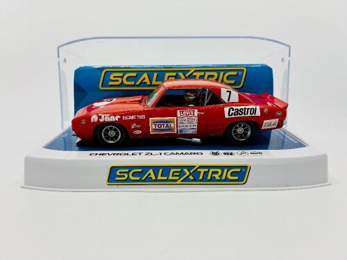 CHEVROLET CAMARO: A 1:32 scale slot car by Scalextric of the Chevrolet ZL-1 Camaro driven by Bob Jane in the Australian Touring Car Championship [Location: Sydney]