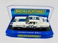 CHEVROLET CAMARO: A 1:32 scale slot car by Scalextric of the Chevrolet Camaro Trans-Am driven by Jim Hall and Vic Elford in the 1970 Trans-Am season [Location: Sydney] - 4