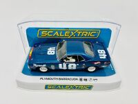 PLYMOUTH BARRACUDA: A 1:32 scale slot car by Scalextric of the Plymouth Barracuda driven by Dan Gurney in the 1970 Trans-Am season [Location: Sydney] - 2