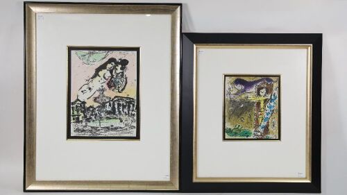 MARC CHAGALL: Two Marc Chagall colour lithographic reproductions