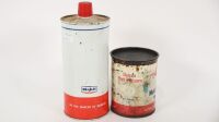MOBIL: A Mobil-Laurel Home-Kerosene 30oz tin and a Mobilgrease No.3 grease tin - 2
