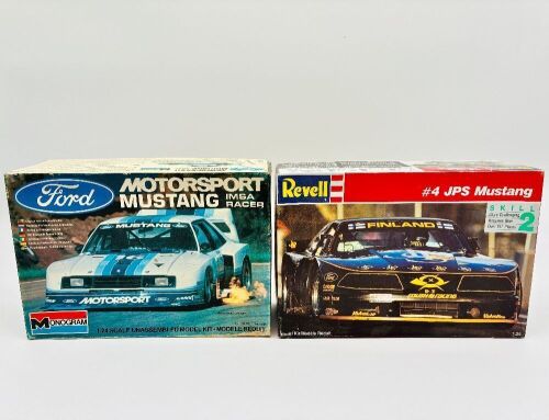 235 · FORD MUSTANG: Two 1:24 scale Mustang model kits including a Motorsport Mustang IMSA Racer by Monogram and a JPS Mustang by Revell [Location: Sydney]