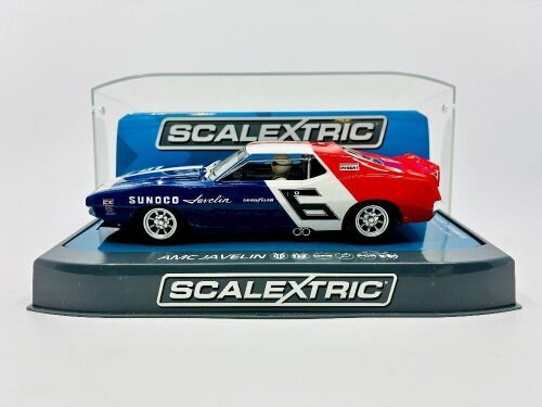 AMC JAVELIN: A 1:32 scale slot car by Scalextric of the AMC Javelin Trans-am driven by Mark Donohue in the 1971 Trans-am season [Location: Sydney]