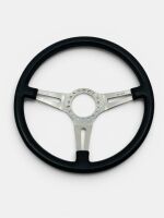 MOTO-LITA STEERING WHEEL: An original leather rimmed 350mm steering wheel