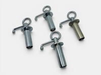 BONNET PINS: A group of four sprung-loaded bonnet pins