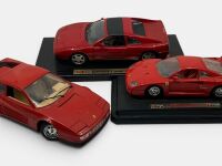 FERRARI: A group of three models including a 348 ts by Maisto, Testarossa and F40 by Burago