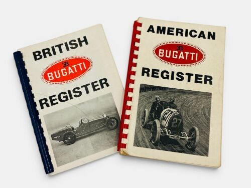 BUGATTI: Two softcover registers including the 'American Register', dated 1979 and the 'British Register', dated 1980