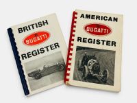 BUGATTI: Two softcover registers including the 'American Register', dated 1979 and the 'British Register', dated 1980