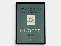 THE QUALITY OF WORK AND THE QUALITY OF ART: A STUDY ON BUGATTI: A softcover book in slipcase by E. Hallums