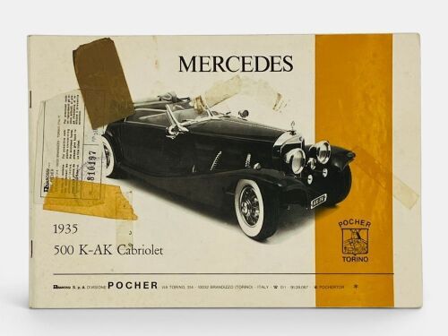 MERCEDES-BENZ: A Pocher instruction booklet for the 1935 500K Cabriolet scale model, English/French/German/Italian text