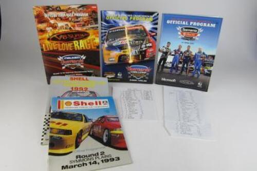 TASMANIA: Five touring car race programmes from Symmons Plains (54 driver signatures)