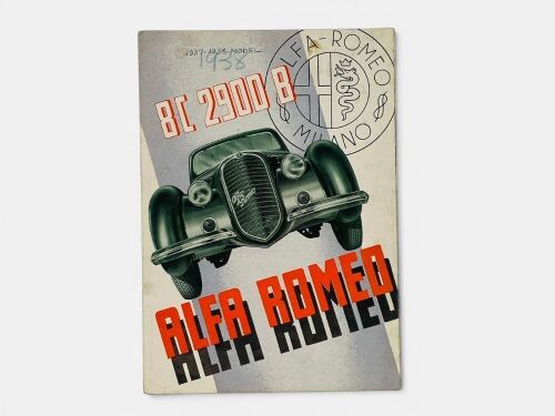 205 · ALFA ROMEO: A fold-out Sales Brochure for the 1937 8C 2900, Italian text, Publication No. 3726 XI-1937-XVI