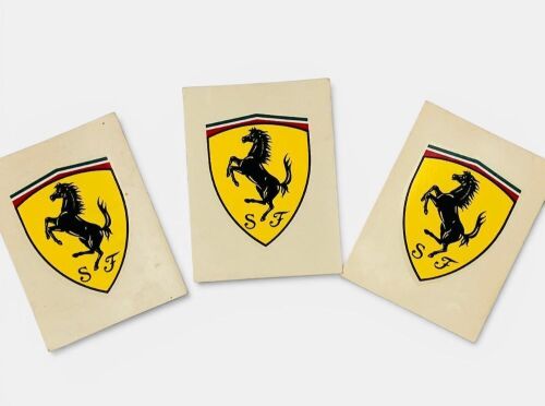 FERRARI: A group of three vintage Ferrari decals