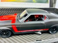 FORD MUSTANG: A 1:24 scale Ford Mustang Boss 302 'Black Edition' slot car by BRm with original packaging [Location: Sydney] - 4