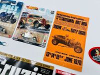 HOT RODS: A programme for the '1970 National Hot Rod, Dragster and Custom show' together with 3 issues of 'Cruzin' magazine and three Hot Wheels models [Location: Sydney] - 2