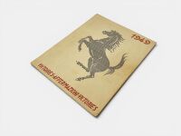 FERRARI: A rare 1949 Yearbook, softcover, 58 pages with two fold-outs, Italian text and signed and inscribed on page 39 by driver Franco Cornacchia