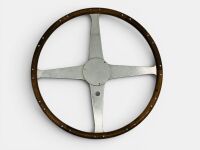 STEERING WHEEL: An original 430mm four-spoke steering wheel, including splined boss, possibly from a Ferrari Tipo 500/625 racing car