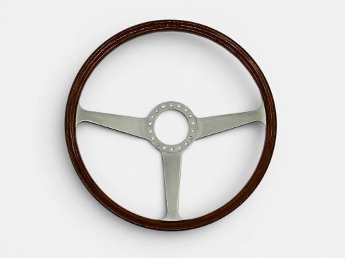 166 · MOMO STEERING WHEEL: An original 400mm steering wheel with wooden rim