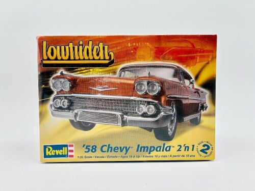 256 · MODEL KIT: A 1:25 scale 1958 Chevrolet Impala model kit by Revell, unopened packaging [Location: Sydney]