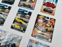 MUSCLE CARS: Nine 1:64 scale Hot Wheels models together with an issue of 'Classic American' magazine and a photo of an AC Cobra [Location: Sydney] - 5
