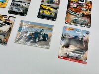 MUSCLE CARS: Nine 1:64 scale Hot Wheels models together with an issue of 'Classic American' magazine and a photo of an AC Cobra [Location: Sydney] - 7