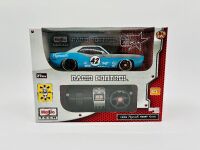 RC CARS: Two RC cars including a 1:24 scale Plymouth Hemi Cuda by Maisto together with a 1:18 scale Dodge Challenger [Location: Sydney] - 2