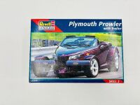 MODEL KITS: Three 1:24/1:25 scale model kits including a Dodge Caravan by Lindberg, a Ford Maverick Grabber by Motor Max and a Plymouth Prowler by Revell [Location: Sydney] - 5