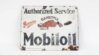 MOBIL: An original enamel Mobiloil Gargoyle Authorized Service sign, measures 27.5cm high, 34.5cm wide