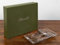 CHRISTOFLE: A fine and heavy Christofle cyrstal cigar astray with silver rest, boxed, appears unused
