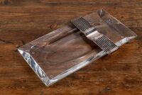CHRISTOFLE: A fine and heavy Christofle cyrstal cigar astray with silver rest, boxed, appears unused - 2
