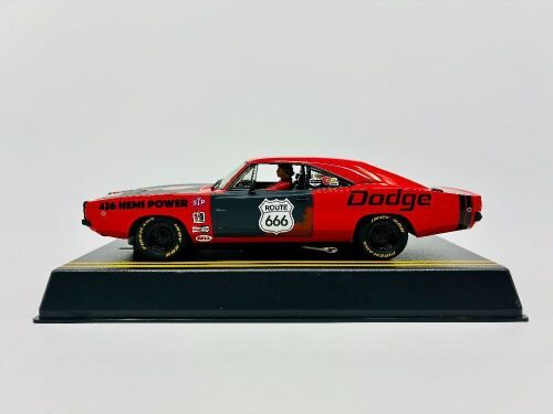 DODGE CHARGER: A 1:32 scale Dodge Charger slot car by Pioneer with display case [Location: Sydney]