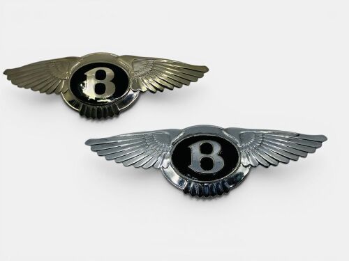 371 · BENTLEY: A pair of enamel 'Winged B' badges