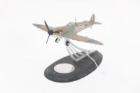 SPITFIRE: A Franklin Mint Spitfire MK1 model aircraft, mounted to stand on base, believed to be 1:48 scale, 15cm high overall
