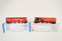 GRAIN HOPPERS: Two Bachmann HO Scale Grain Hoppers, both in Canadian Pacific liveries