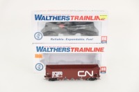 WALTHERS: Two Walthers Trainline HO Scale models, including a Hopper in Canadian National livery, and a Tank Car in Continental Oil Company livery