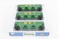 HOPPERS: A set of three Missouri Kansas Texas HO Scale hoppers by Athearn models, boxed.