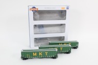 HOPPERS: A set of three Missouri Kansas Texas HO Scale hoppers by Athearn models, boxed. - 2