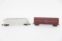 KITS: Two HO scale built kit-form models, including Mather 40' Single Deck Stock Car and a model Hopper - 2