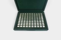 A circa 1970s Sterling Silver miniature collection of ingots titled '100 Great Cars' by Franklin Mint, cased with book - 4