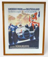 A limited edition (381/850) of the print "Grrosser Pris Von Deutschland - N&uuml;rburgring&rdquo; by Alfred Hierl, print 84cm high,