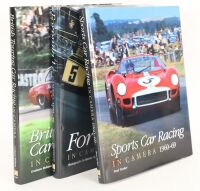 IN CAMERA: Three high quality matching hardcover pictorial books by Haynes publishing on F1, Sports Cars & BTT Racing