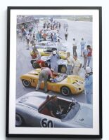 SLIM AARONS: A large colour photograph from the 1963 Bahamas Speed Week featuring Porsche 550s/ Elva's etc