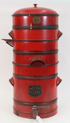 151 · OIL FILER: A rare early 20th Century Weills Waste Oil Filter unit, with brass tap, 61cm high