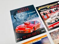 DRAG RACING: Ten flyers signed by various American drag racing drivers plus four unsigned flyers [Location: Sydney] - 15